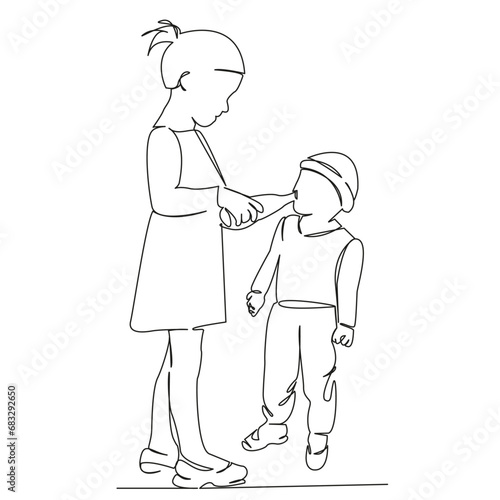 girl gives brother water to drink