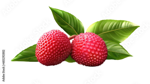 Fresh raw organic lychee on white isolated on clear png background and transparent background. fresh and organic concept for health, AI generative.  photo