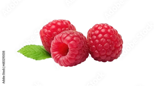 Fresh raw organic Raspberry on white isolated on clear png background and transparent background. fresh and organic concept for health  AI generative. 