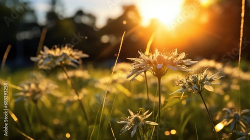 Stock images showcase anise  a beautiful flower plant in a grassland bathed in sunshine.