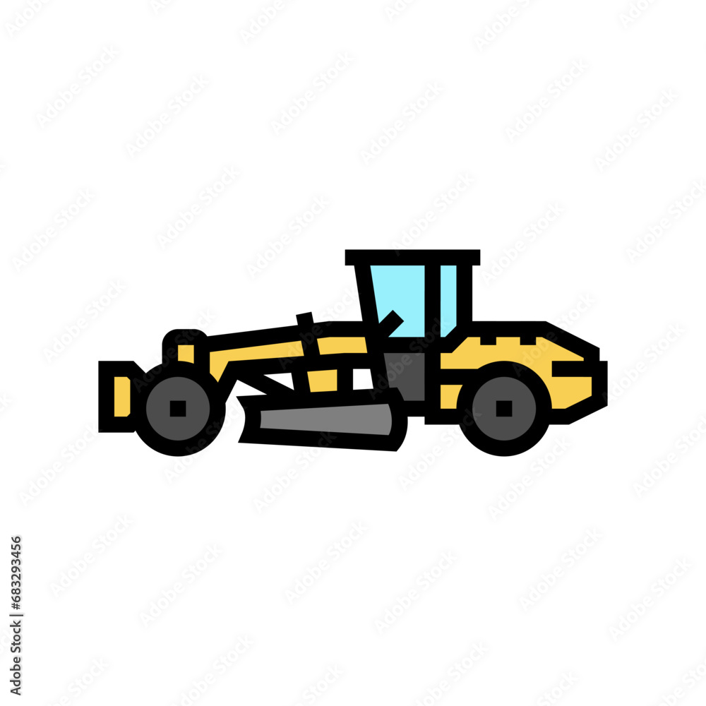 grader machine construction vehicle color icon vector. grader machine construction vehicle sign. isolated symbol illustration