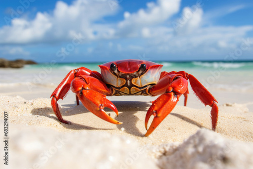 Large red crab on the coast © Venka
