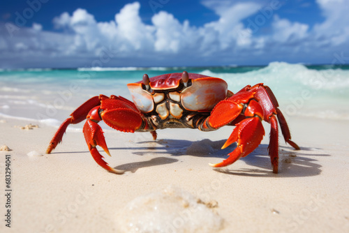 Large red crab on the coast © Venka