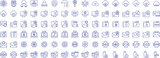 Password and security outline icons set, including icons such as Computer, File, Mobile, key, Folder, Lock, and more. Vector icon collection