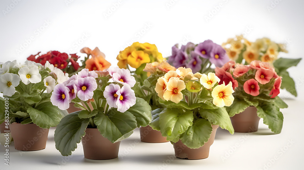 Obraz premium Spring colored primroses flowers ready for planting