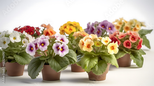 Spring colored primroses flowers ready for planting