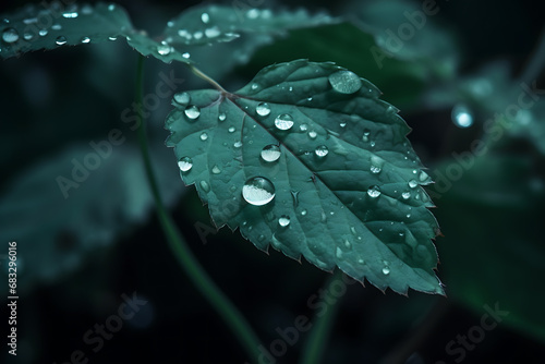 Large drop water reflects environment