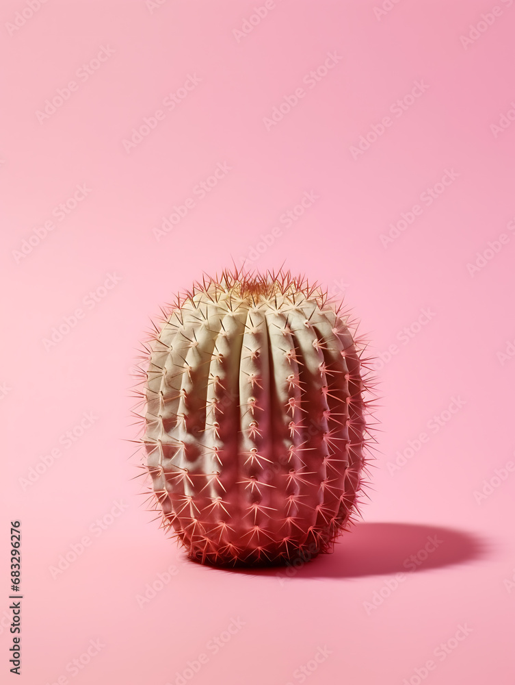 Large cactus on a solid pink background Large cactus on a solid pink background