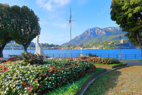 veduta di lecco e il lago in italia, view of lecco and its lake in italy  photo