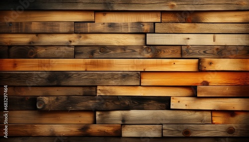 Rustic Wooden Plank Wall with Dynamic Texture and Depth