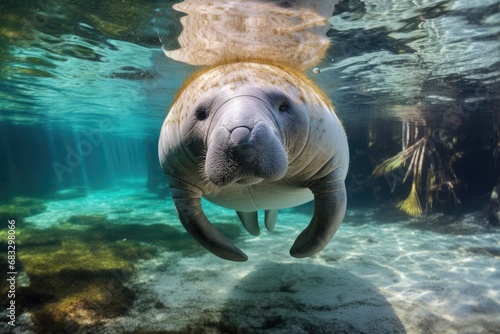 Florida manatee in clear water