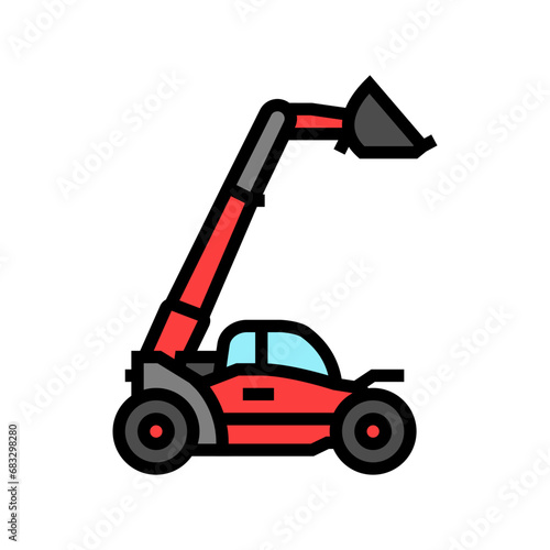 telescopic handler construction vehicle color icon vector. telescopic handler construction vehicle sign. isolated symbol illustration