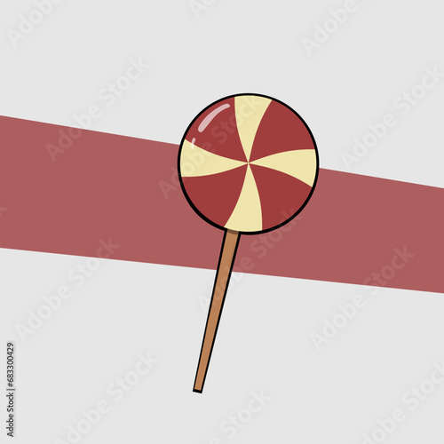 Lollipop in flat style, vector design