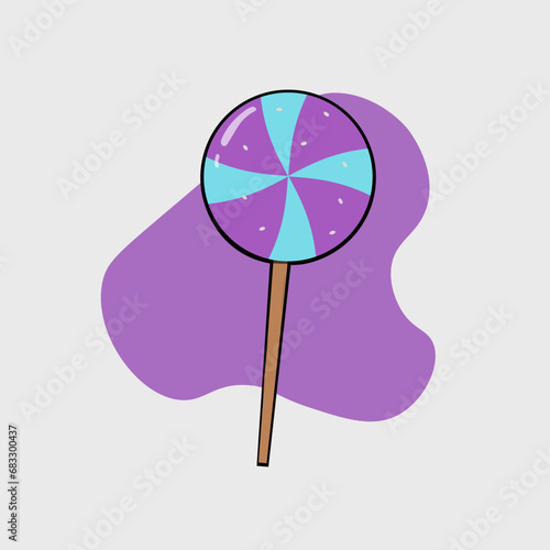 Lollipop in flat style, vector design