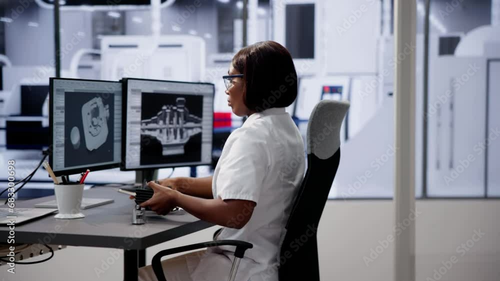 Engineer Doing 3D CAD Model Design On Computer Engineer Doing 3D CAD Model Design On Computer