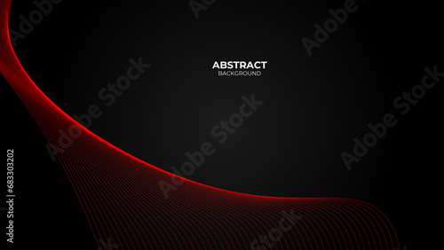Abstract red wave lines isolated on black background. Dark premium background design for wallpaper, banner, backdrop and website landing page. Vector geometric background design. vector illustration