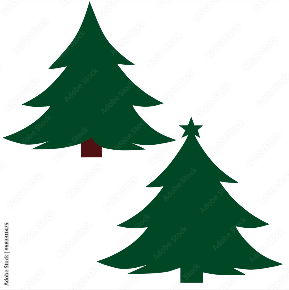 Beautiful Christmas tree vector illustration.