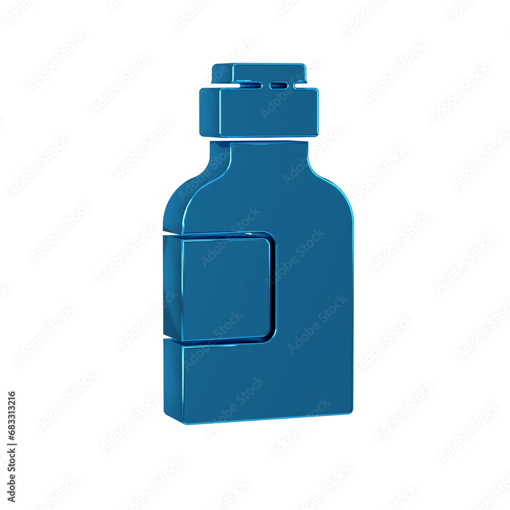 Blue Bottle of medicine syrup icon isolated on transparent background. Blue Bottle of medicine syrup icon isolated on transparent background.