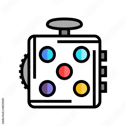 fidget cube toy color icon vector. fidget cube toy sign. isolated symbol illustration