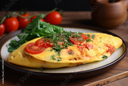 Omelette with tomato generative AI