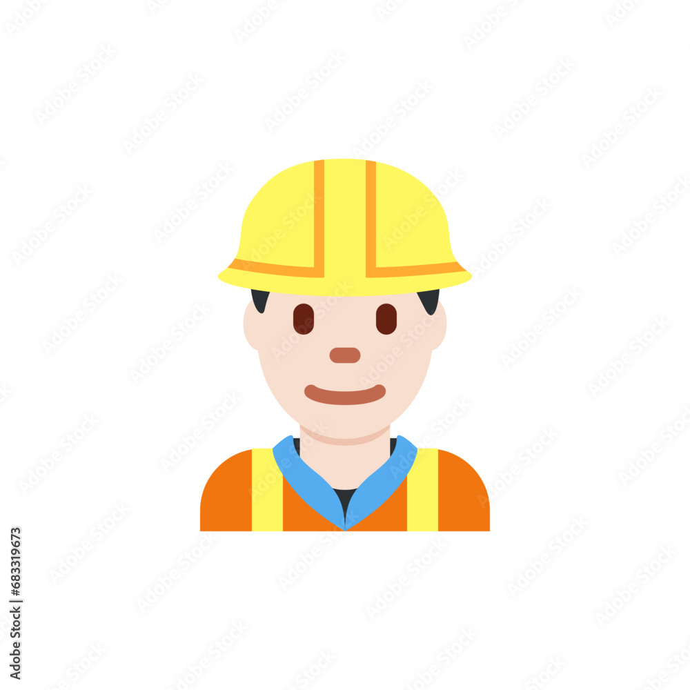 Man Construction Worker: Light Skin Tone Man Construction Worker: Light Skin Tone
