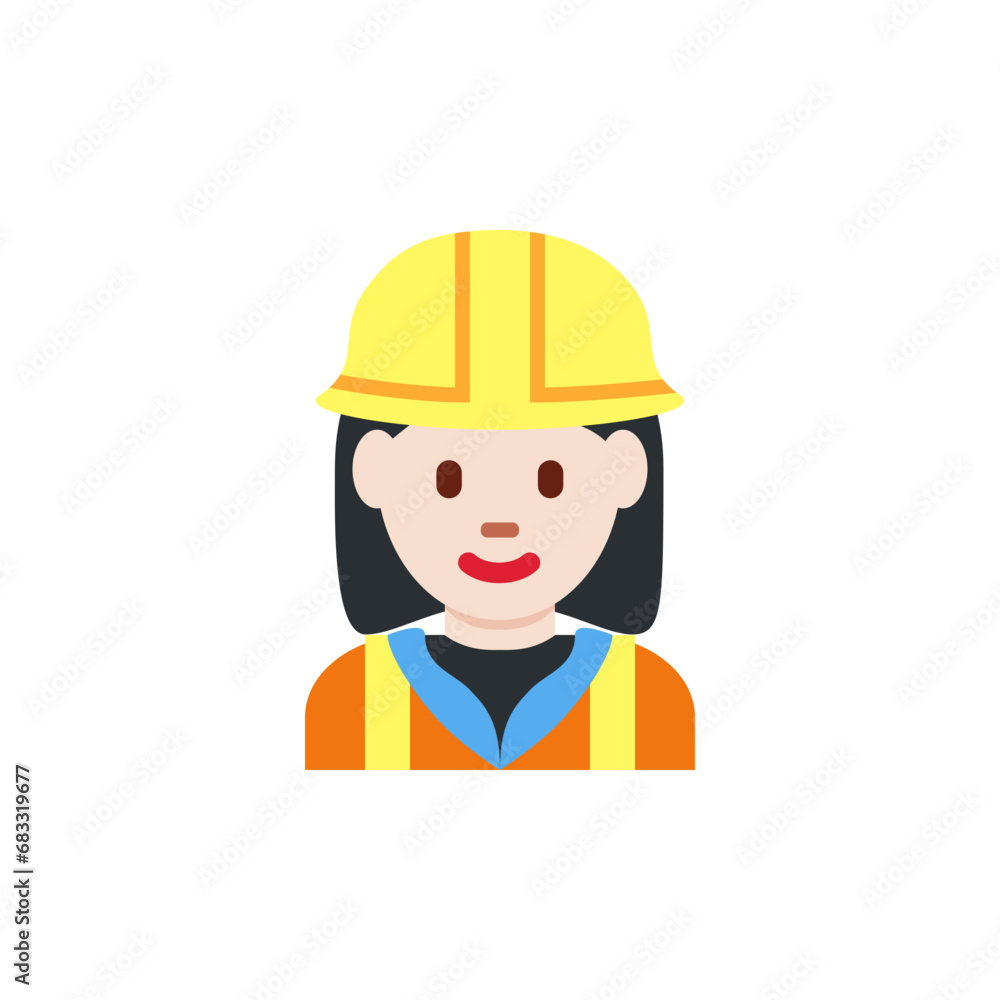 Woman Construction Worker: Light Skin Tone Woman Construction Worker: Light Skin Tone