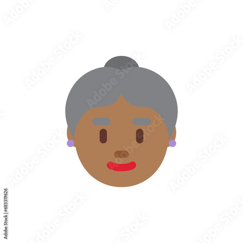 Old Woman: Medium-Dark Skin Tone