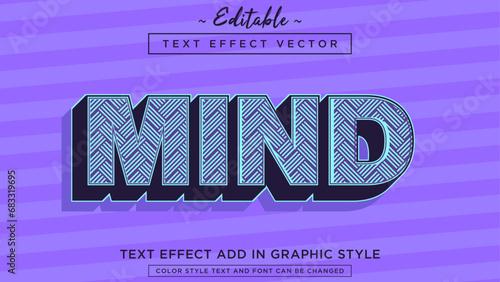 Creative pattern style text effect with amazing colors combination vector