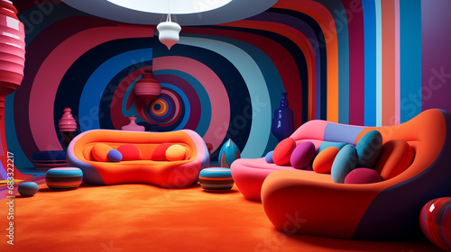 Dynamic Vibrant Jewel-Toned Pop Art Interior Design