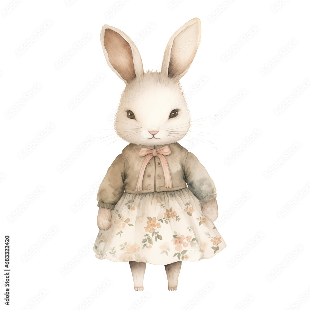 Obraz premium White rabbit isolated on white