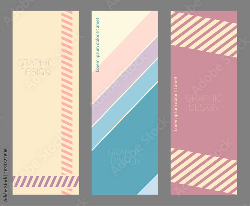 A set of abstract geometric shapes. Template for postcards, posters, covers, interior and creative design