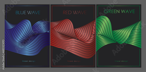 Colorful pattern of wavy lines. Template for interior design, packaging, social networks. An idea for creative design