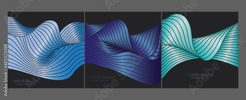Colorful pattern of wavy lines. Template for interior design, packaging, social networks. An idea for creative design