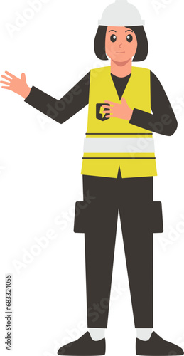 Female Electrician Illustration Isolated Background