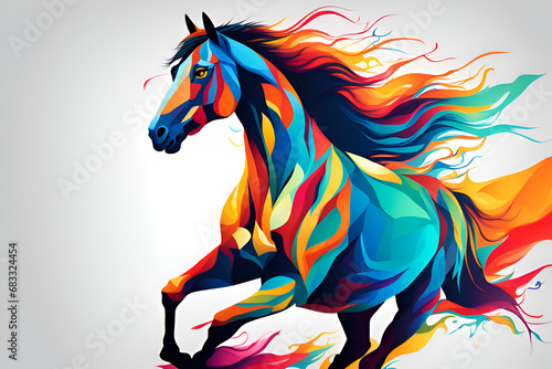 Colourful Horse, Animated Artwork of a Multi Coloured Horse in Motion