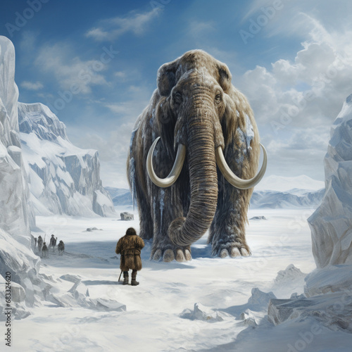 Mammoth in the snow.