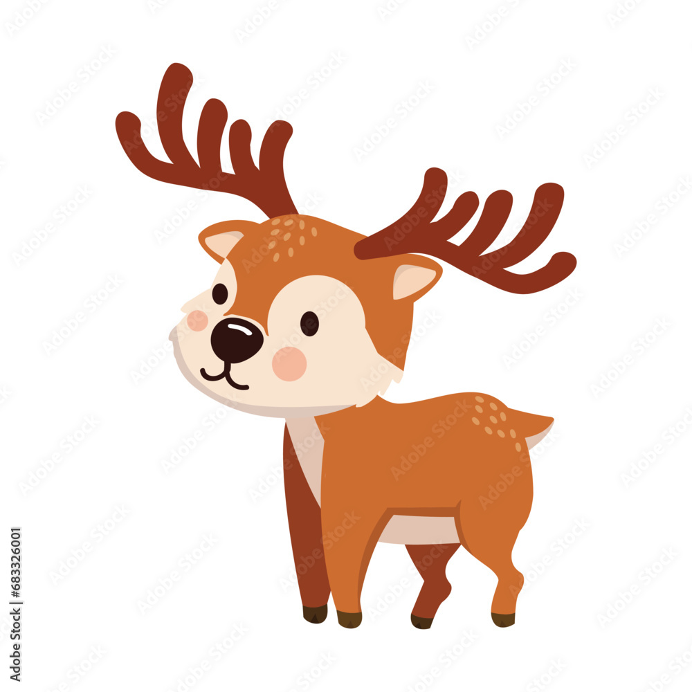 Cute deer cartoon Wildlife animal