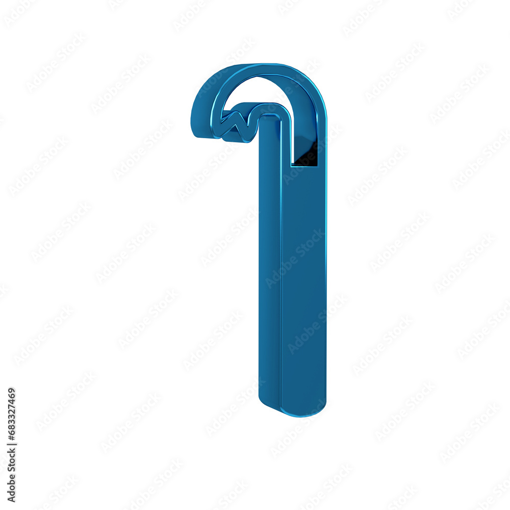 Blue Crowbar icon isolated on transparent background. Blue Crowbar icon isolated on transparent background.