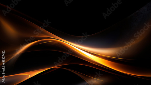 Abstract digital background. Futuristic wallpaper with yellow neon glowing waves. Data transfer concept. Motion concept.