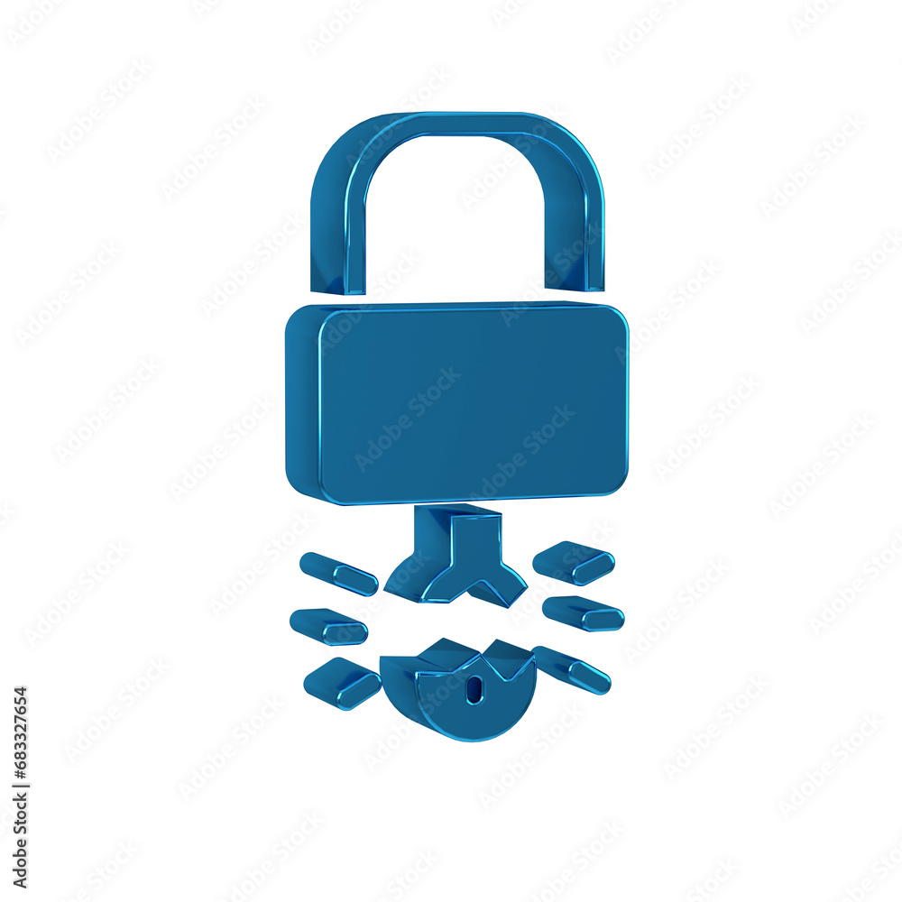 Blue Key broke inside of padlock icon isolated on transparent background. Padlock sign. Security, safety, protection, privacy concept. Blue Key broke inside of padlock icon isolated on transparent background. Padlock sign. Security, safety, protection, privacy concept.