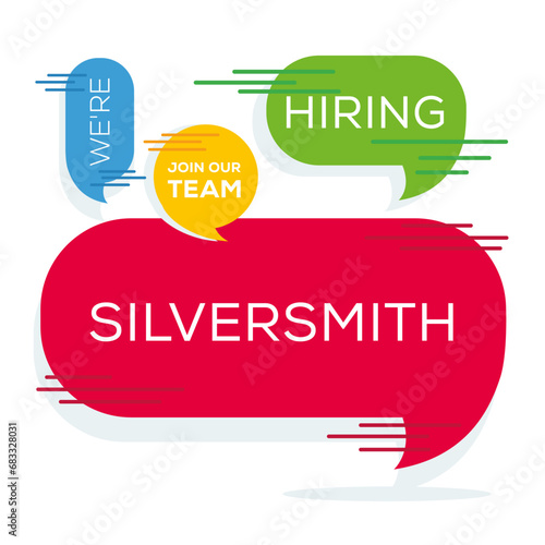 We are hiring (Silversmith), Join our team, vector illustration.