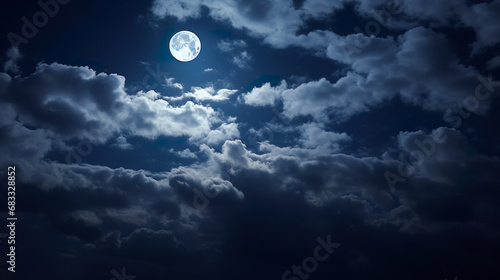 美しい満月と雲
