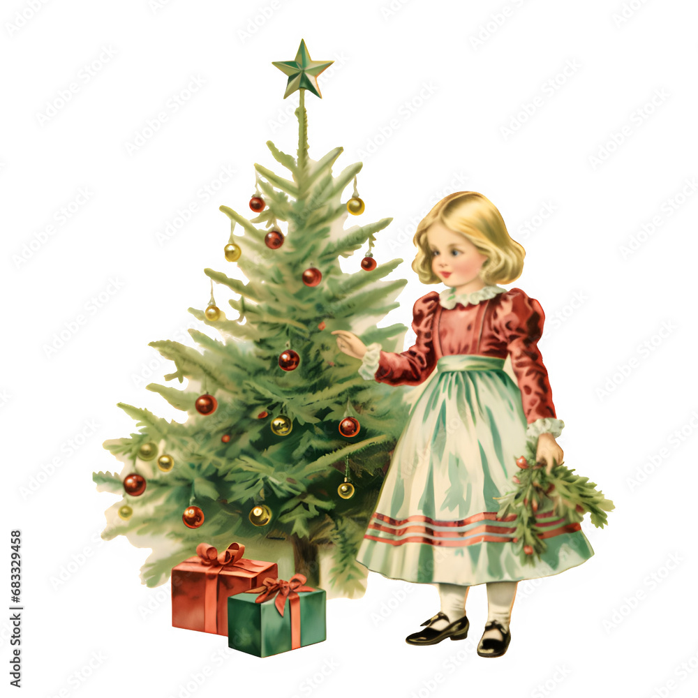 child with christmas tree child with christmas tree