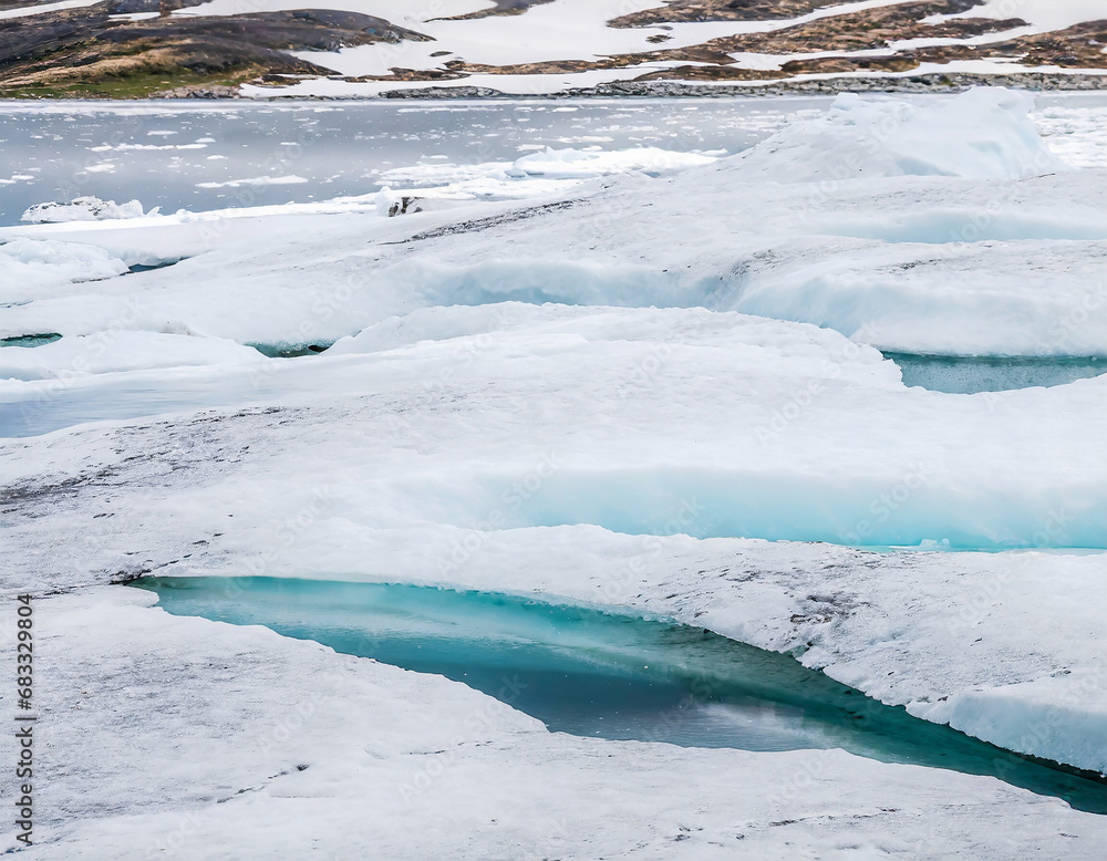 Icebergs in Jokulsarlon glacier lagoon, Iceland