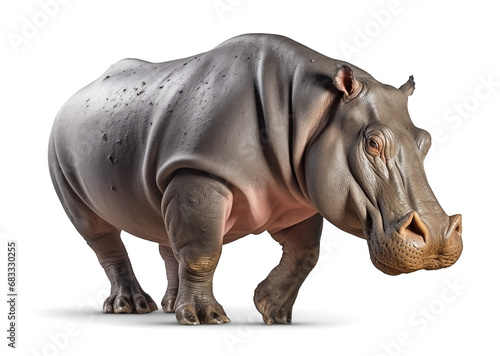 hippopotamus on isolated background