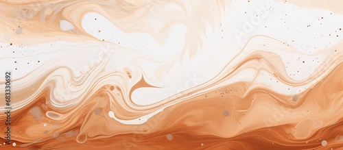 Marbled chocolate watercolor ink background with coffee and milk blend