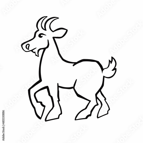 goat outline  line  vector illustration eps 10