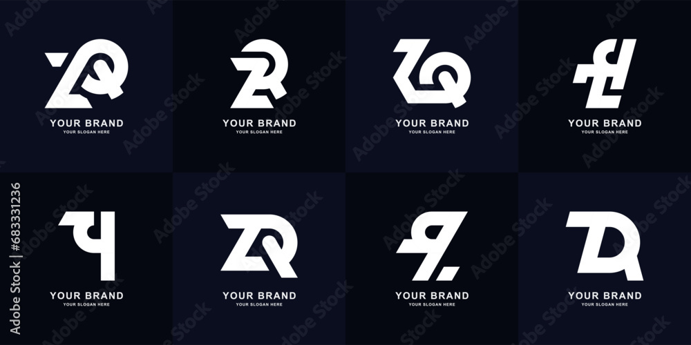 Collection letter ZQ or QZ monogram logo design Collection letter ZQ or QZ monogram logo design
