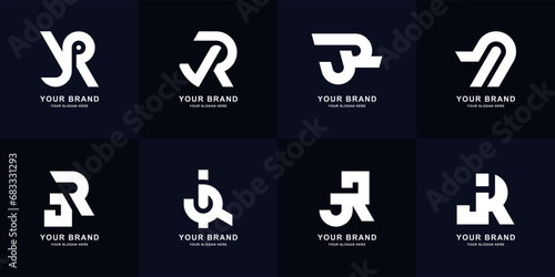 Collection letter JR or RJ monogram logo design