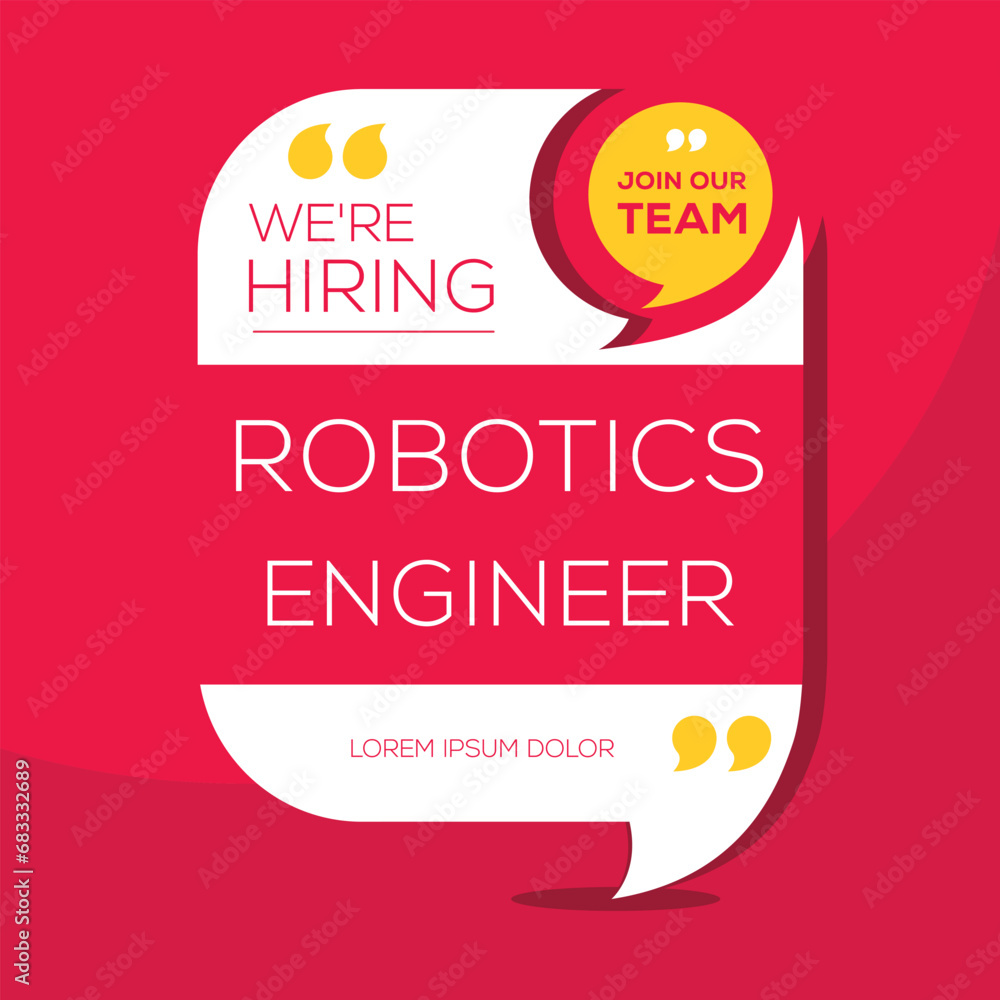 We are hiring (Robotics Engineer), Join our team, vector illustration